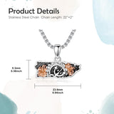 Sterling Silver Frog Flag Puerto Rico Pendant Necklace