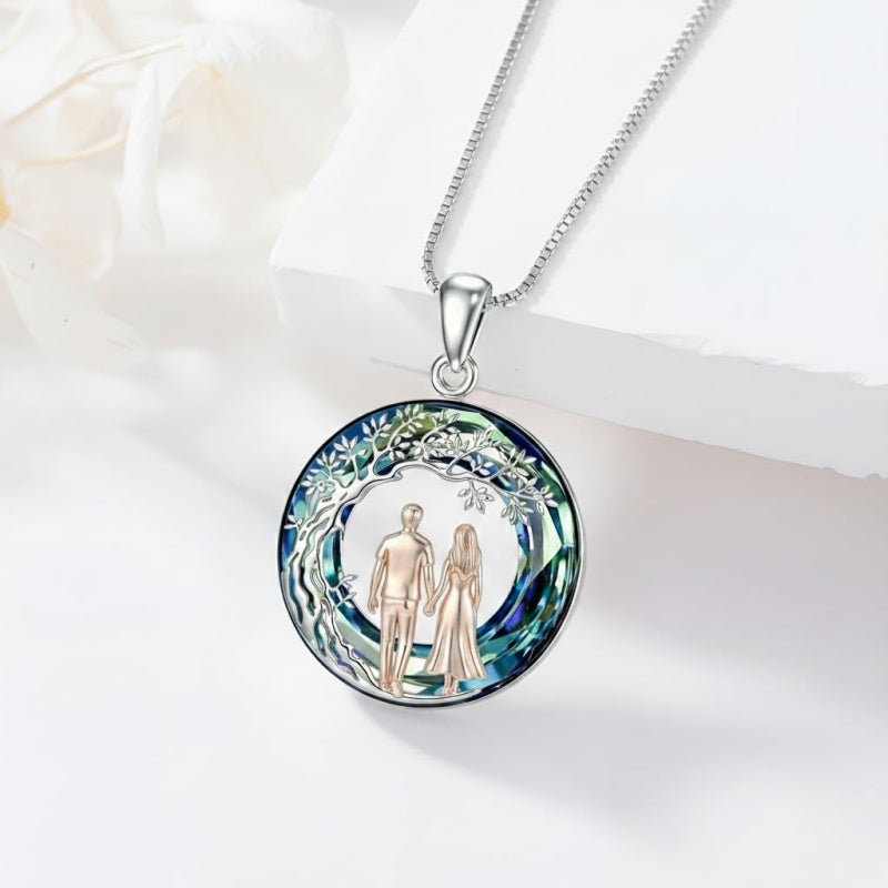Sterling Silver  Crystal Tree of Life Mother Daughter Father Daughter Sisters Friends Pendant Necklace for Women