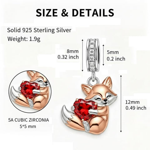 Sterling Silver Lion Red Panda Fox Bear Capybara Charm Beads Christmas Birthday Gift