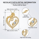 14K Gold Plated Heart Birthstone Rose Mom Butterfly Pendant Necklace for Women