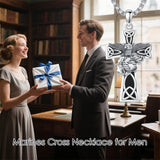 Sterling Silver Marines Cross Pendant Necklace for Men