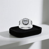 Sterling Silver Personalized Birthstone High School University College Class Ring for Men