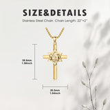 14K Gold Plated Cross Pendant Necklace for Men Religious Jewelry Christian Gift