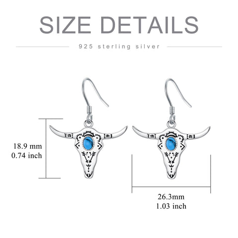 Sterling Silver Longhorn Dangle Earrings