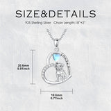 Sterling Silver Moonstone Pug Chihuahua Poodle German Shepherd Maltese Pendant Necklace Engraved wth I Love You Forever