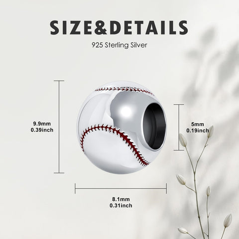 Sterling Silver Volleyball Baseball Basketball Football Soccer Sport Charm Beads