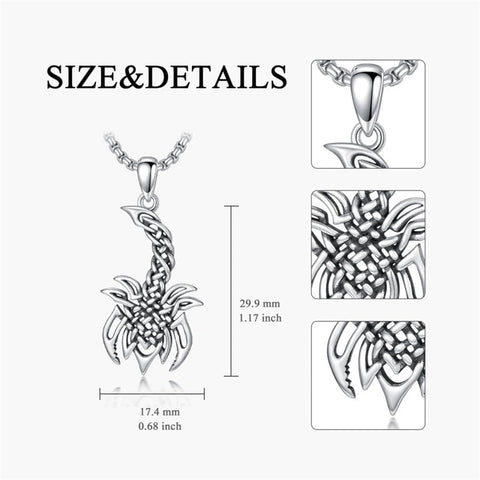 Sterling Silver  Eagle Elephant Fox Octopus Trident  Pig Raven Scorpion Pendant Necklace