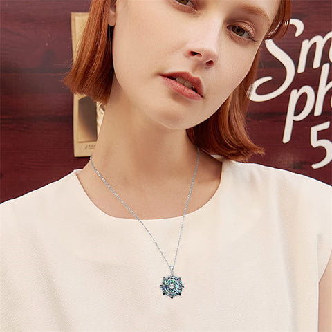 Sterling Silver Sun Pendant Necklace