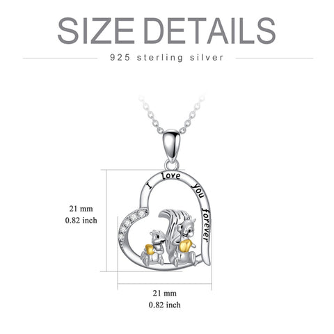 Sterling Silver Squirrel Pendant Necklace