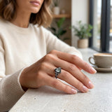 Sterling Silver 10K 14K 18K Gold 1-4CT Moss Agate Engagement Ring Promise Ring
