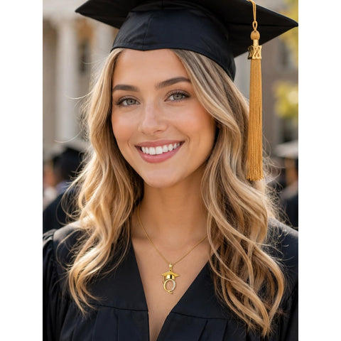 Initial  Graduation 14K Gold Plated Inspiring Grad Pendant Necklace Graduations Jewelry Gifts