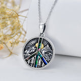 Sterling Silver Peace Sign Coexist Peace Symbol Pirate Tree of Life Thor's Hammer Wolf Raven Viking Series Necklace