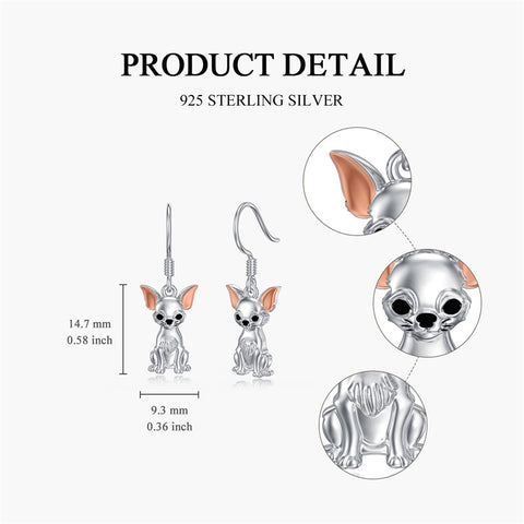 Sterling Silver Bee Butterfly Chicken Chihuahua  Dinosaur Frog Octopus Paw Print Platypus Dangle Earrings