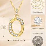 Cubic Zircon 14K Gold Plated Initial Letter A-Z Pendant Necklace