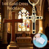 14K Gold Plated Cross Pendant Necklace Christian Jewelry Gifts