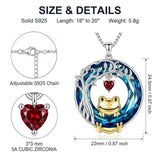 Sterling Silver Blue Crystal  Tree of Life Raccoon Bunny Cat Corgi  Pendant  Necklace  Anniversary Birthday Gifts