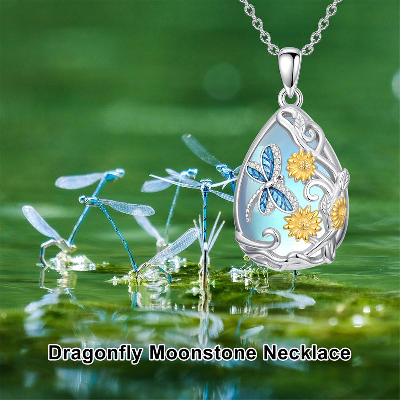 Sterling Silver Blue Dragonfly Pendant Necklace