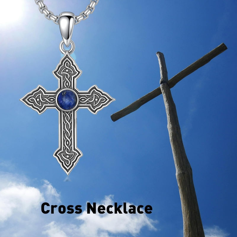 Sterling Silver Cross Pendant Necklace Christian Religious Jewelry Gifts for Anniversary