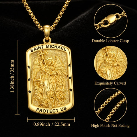 Patron Saint Medal Gold Plated Catholic Pendant Christian Religious Necklace Amulet Jewelry