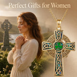 14K Gold Plated Cross Necklace for Women