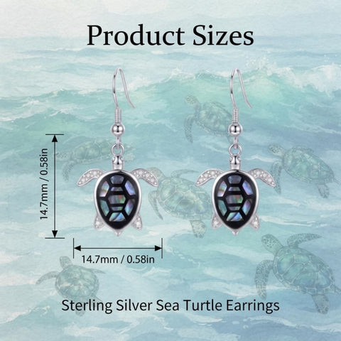 Sterling Silver Abalone Shell Hummingbird Owl Sea Turtle Cat Frog Horse Seahorse Dangle Earrings  Gifts for Christmas
