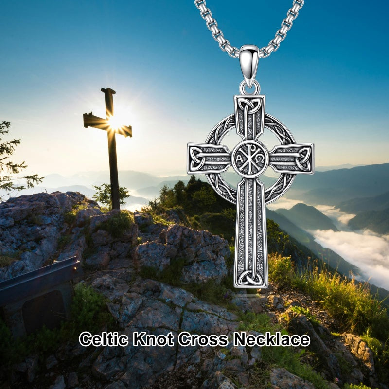 Sterling Silver Cross Pendant Necklace Christian Religious Jewelry Gifts for Anniversary