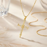 14K Gold Plated Cross Infinity  Pendant Necklace  for Women