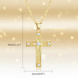 14K Gold Plated Cross Infinity  Pendant Necklace  for Women