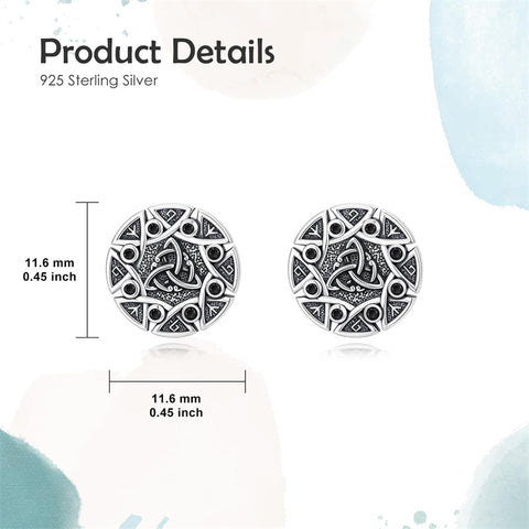 Sterling Silver Viking Raven Crow Skull Stud Earrings