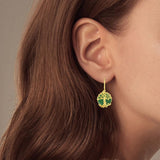 14K Gold Plated Natural Jade  Earrings for Women Good Fortune Jewelry Birthday Mother's Day Gifts