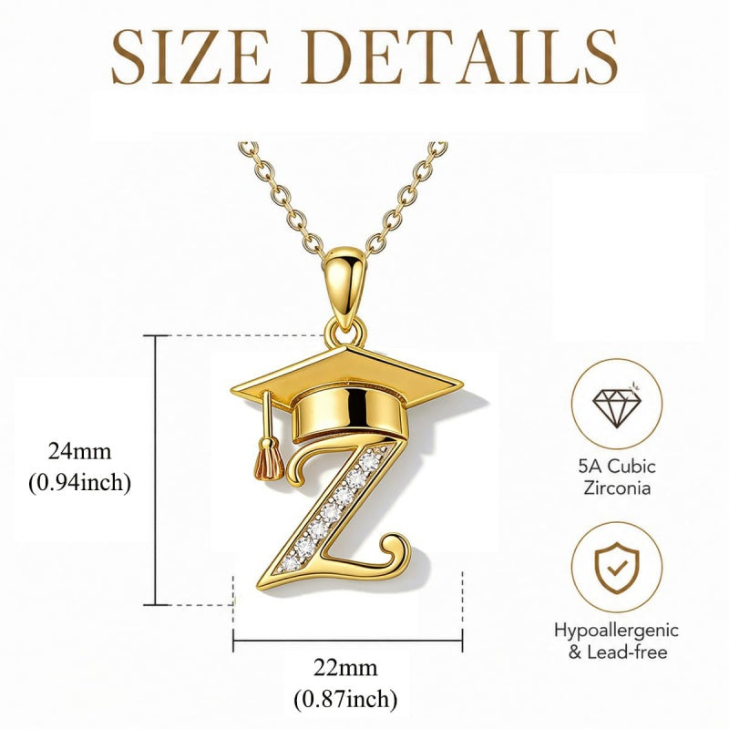 Initial  Graduation 14K Gold Plated Inspiring Grad Pendant Necklace Graduations Jewelry Gifts