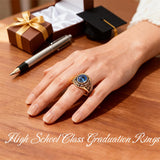 Sterling Silver Personalized Men's Class Ring Custom Graduation Ring