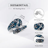 Sterling Silver Turquoise Hummingbird Butterfly Sunflower Adjustable Spoon Ring