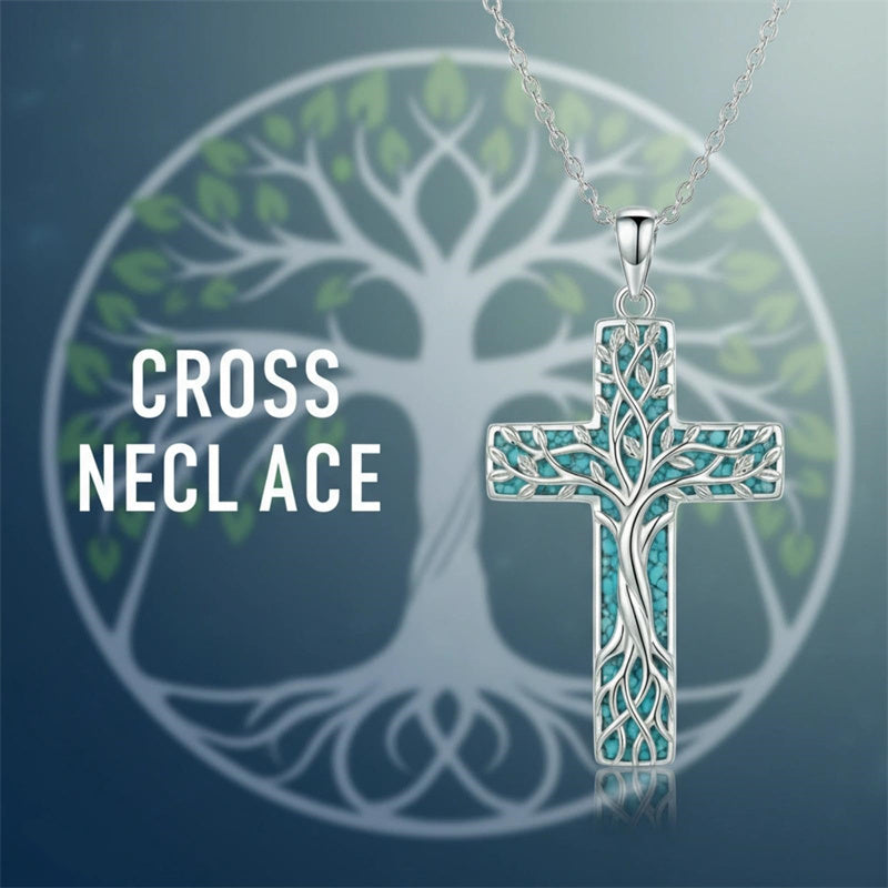 Sterling Silver Cross Pendant Necklace for Women Southwestern Cross Jewelry Gifts