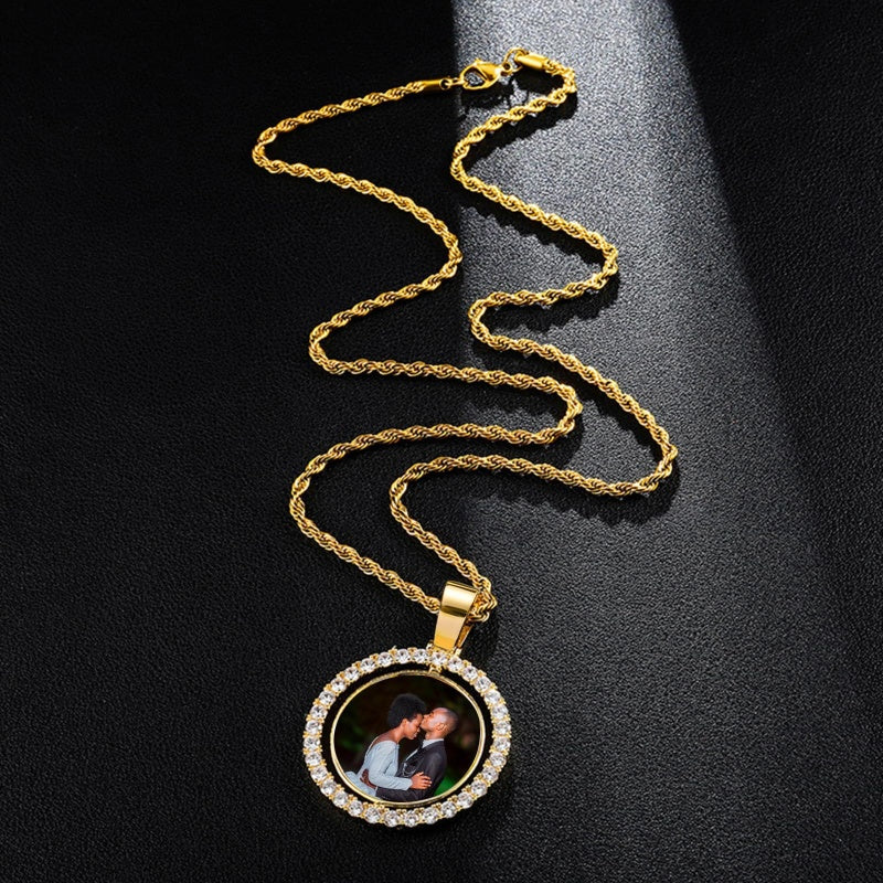 14K Gold Plated Personalized Photo Pendant Necklace Personalized Gift