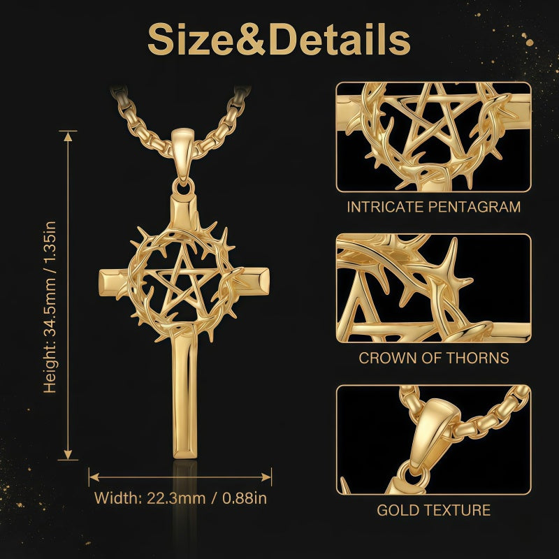 14K Gold Plated Cross Pendant Necklace Christian Jewelry Gifts