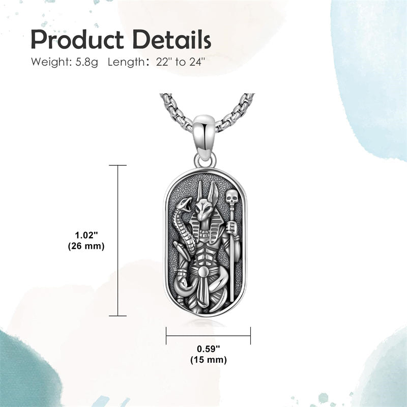 Sterling Silver Memento Mori Tree of Life Anubis Pendant Viking Amulet   Protection Pendant Necklace Egyptian Jewelry