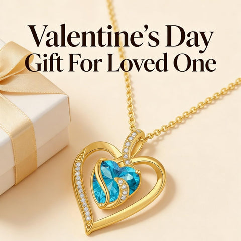 14K Gold Plated  12 Months Heart Birthstone Pendant Necklace Birthday Wedding Anniversary Jewelry Gifts for Women