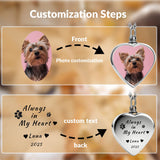 Stainless Steel Personalized Photo Engraved Heart Urn Necklace for Ashes