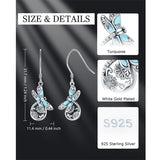 Sterling Silver Turquoise Dragonfly Spoon Ring and Dragonfly Sunflower Earrings