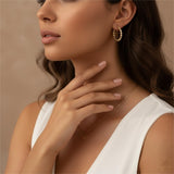 14K Gold Plated Round Heart Cubic Zirconia Elegant  Earring for Women