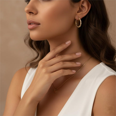 14K Gold Plated Round Heart Cubic Zirconia Elegant  Earring for Women