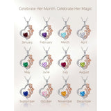 14K Gold Plated  Birthstone Rose Flower Necklaces for Women