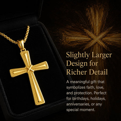 Cross Pendant Necklace  14K Gold Plated Christian Faith Jewelry