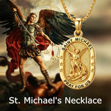 14K Gold  Plated Patron Saint Pendant Necklace Catholic Saints Religious Protective Jewelry Gift