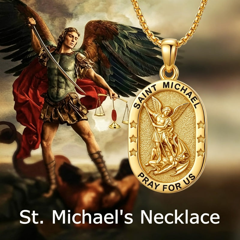 14K Gold  Plated Patron Saint Pendant Necklace Catholic Saints Religious Protective Jewelry Gift