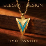 Malachite Turquoise Arrow Pendant Necklace for Men