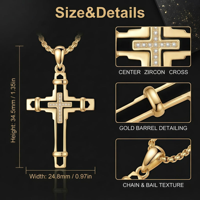14K Gold Plated Cross Pendant Necklace Christian Jewelry Gifts