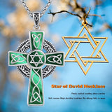 14K Gold Plated Celtic Vikin Cross Pendant Necklace Irish Jewelry Religious Protective Gift