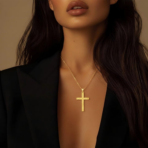 14K Gold Plated Cross Infinity  Pendant Necklace  for Women